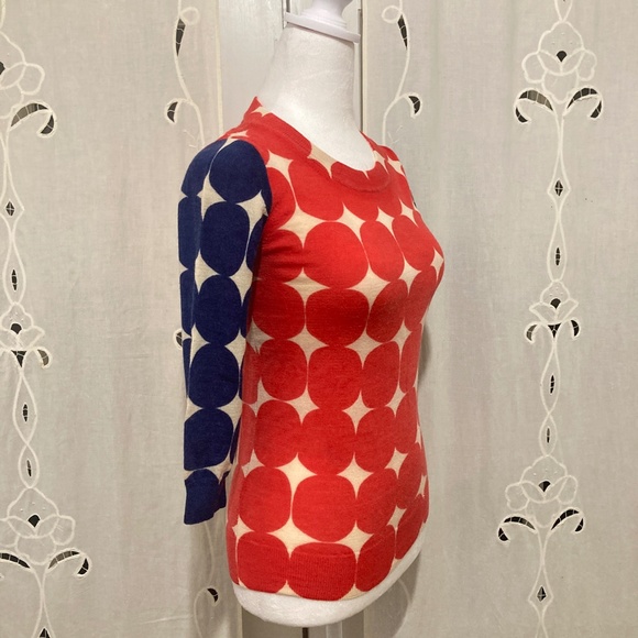 Red, White, and Blue 100% Merino Wool J. Crew Top, XXS - Picture 1 of 5